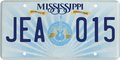 MS license plate JEA015