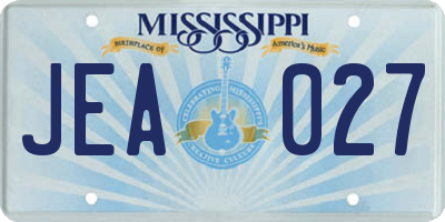 MS license plate JEA027