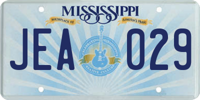 MS license plate JEA029