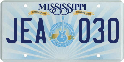 MS license plate JEA030