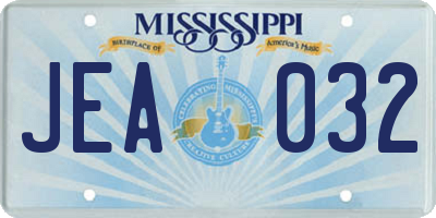 MS license plate JEA032