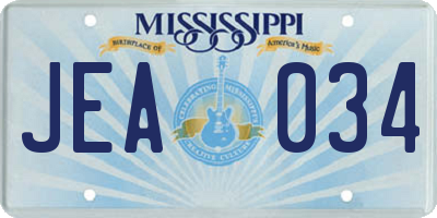 MS license plate JEA034
