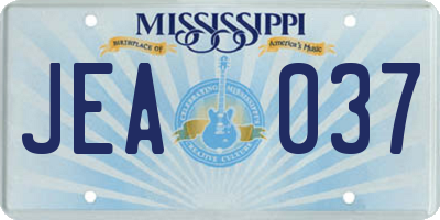 MS license plate JEA037