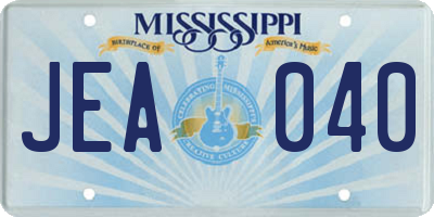 MS license plate JEA040