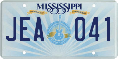 MS license plate JEA041