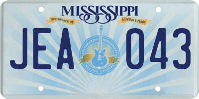 MS license plate JEA043