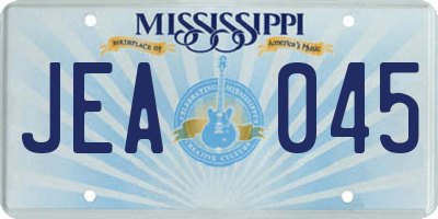 MS license plate JEA045