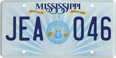 MS license plate JEA046