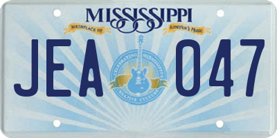 MS license plate JEA047