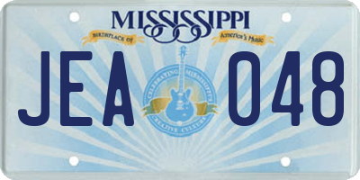 MS license plate JEA048
