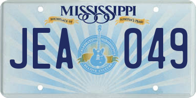 MS license plate JEA049