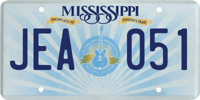 MS license plate JEA051