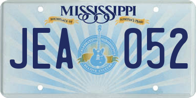 MS license plate JEA052
