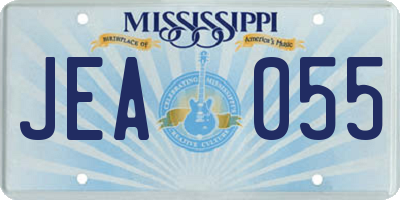 MS license plate JEA055