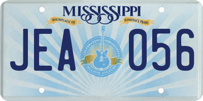 MS license plate JEA056