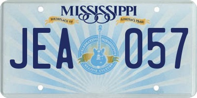 MS license plate JEA057