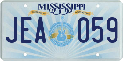 MS license plate JEA059