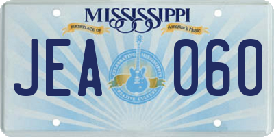 MS license plate JEA060