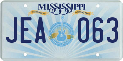 MS license plate JEA063