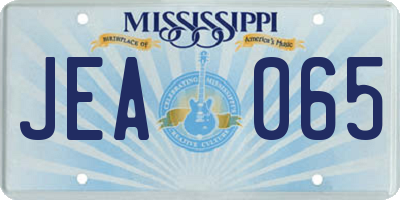 MS license plate JEA065
