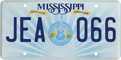 MS license plate JEA066