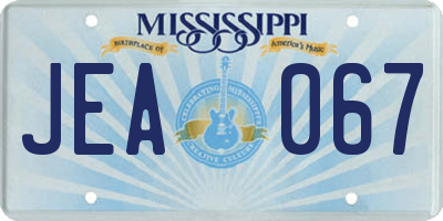 MS license plate JEA067
