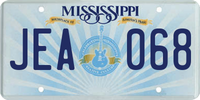 MS license plate JEA068