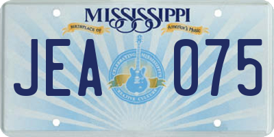 MS license plate JEA075