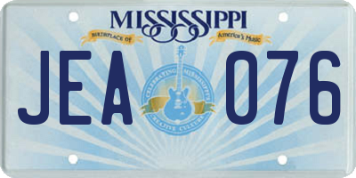MS license plate JEA076