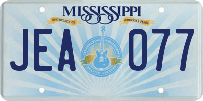 MS license plate JEA077