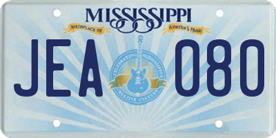 MS license plate JEA080