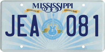 MS license plate JEA081