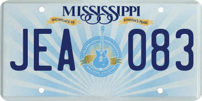 MS license plate JEA083