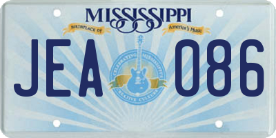 MS license plate JEA086