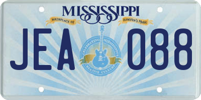MS license plate JEA088