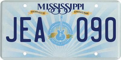 MS license plate JEA090