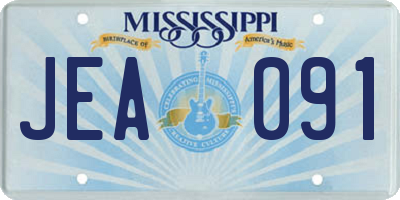 MS license plate JEA091