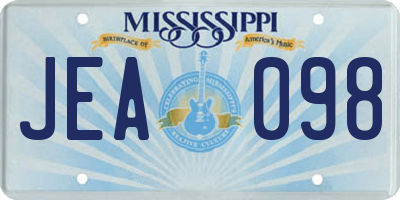 MS license plate JEA098
