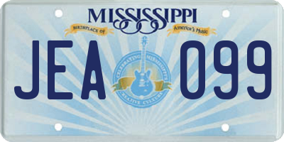 MS license plate JEA099