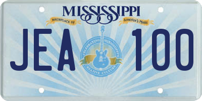 MS license plate JEA100