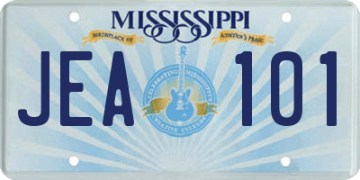 MS license plate JEA101