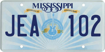MS license plate JEA102