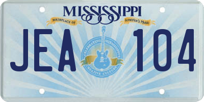 MS license plate JEA104