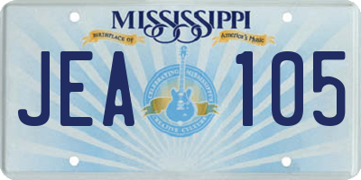 MS license plate JEA105