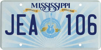 MS license plate JEA106