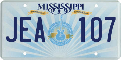 MS license plate JEA107