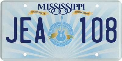 MS license plate JEA108