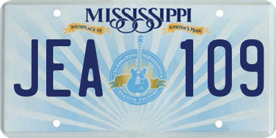 MS license plate JEA109
