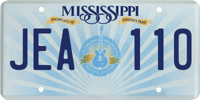 MS license plate JEA110