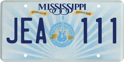 MS license plate JEA111